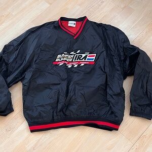 Vintage Bumper to Bumper IRA Racing Pullover Jacket Black with Red Windbreaker